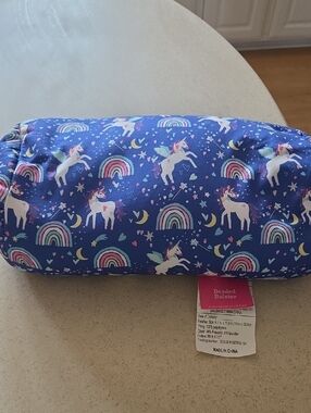 Kids Unicorn Beaded Bolster Pillow - Purple